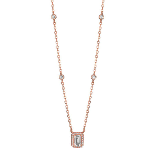 Collier Zilver Zirkonia Rosé Verguld 40-45 cm