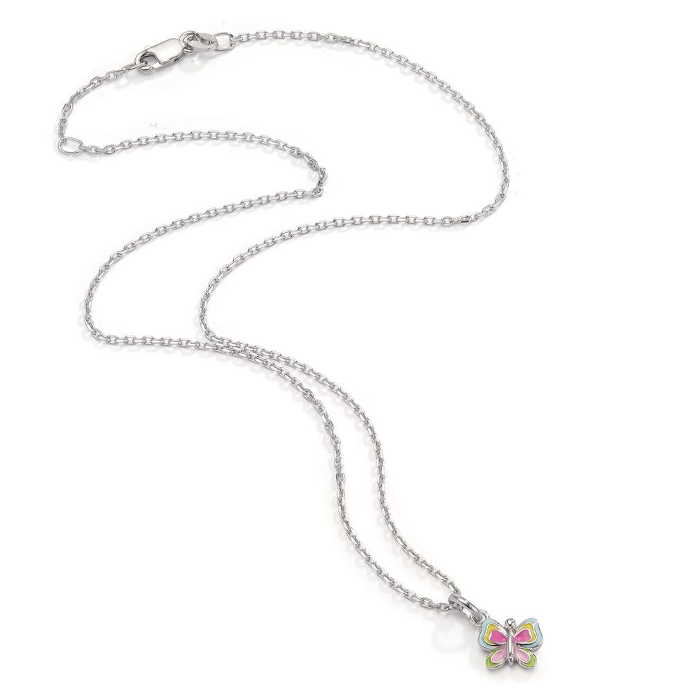 Chaînette avec pendentif Argent Rhodié Papillon 36-38 cm Ø8 mm