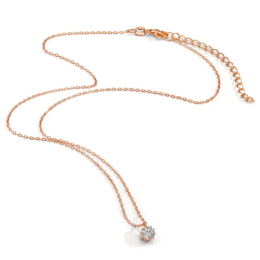 Collier Zilver Zirkonia Rosé Verguld 40-45 cm Ø6.5 mm