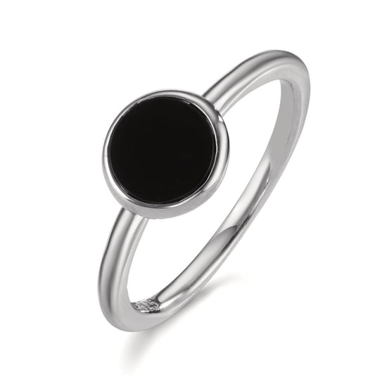 Bague Argent Onyx Rhodié Ø7.5 mm