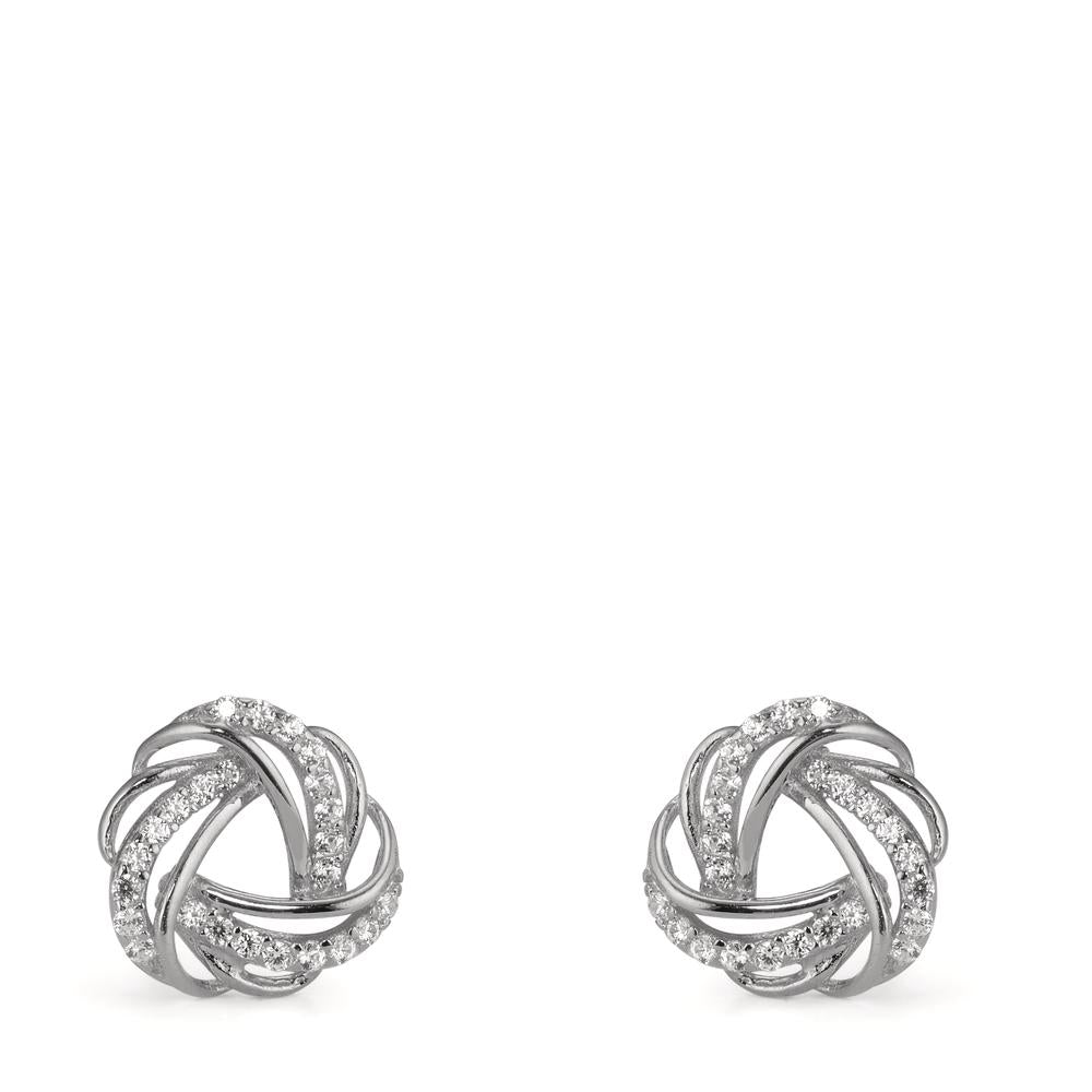 Clous d'oreilles Argent Zircone Rhodié Ø9.5 mm