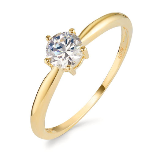 Solitaire ring 375/9K geel goud Zirkonia Ø5.5 mm