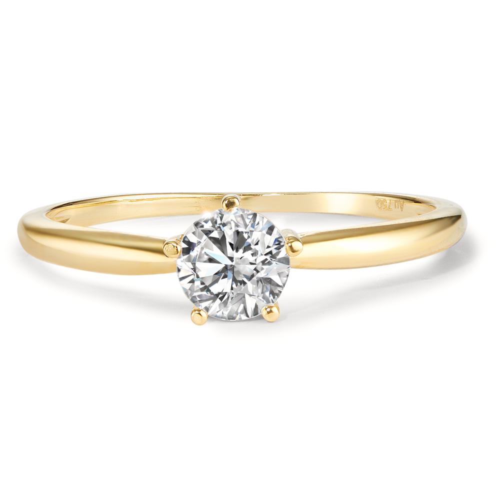 Solitaire ring 750/18K geel goud Zirkonia Ø5.5 mm