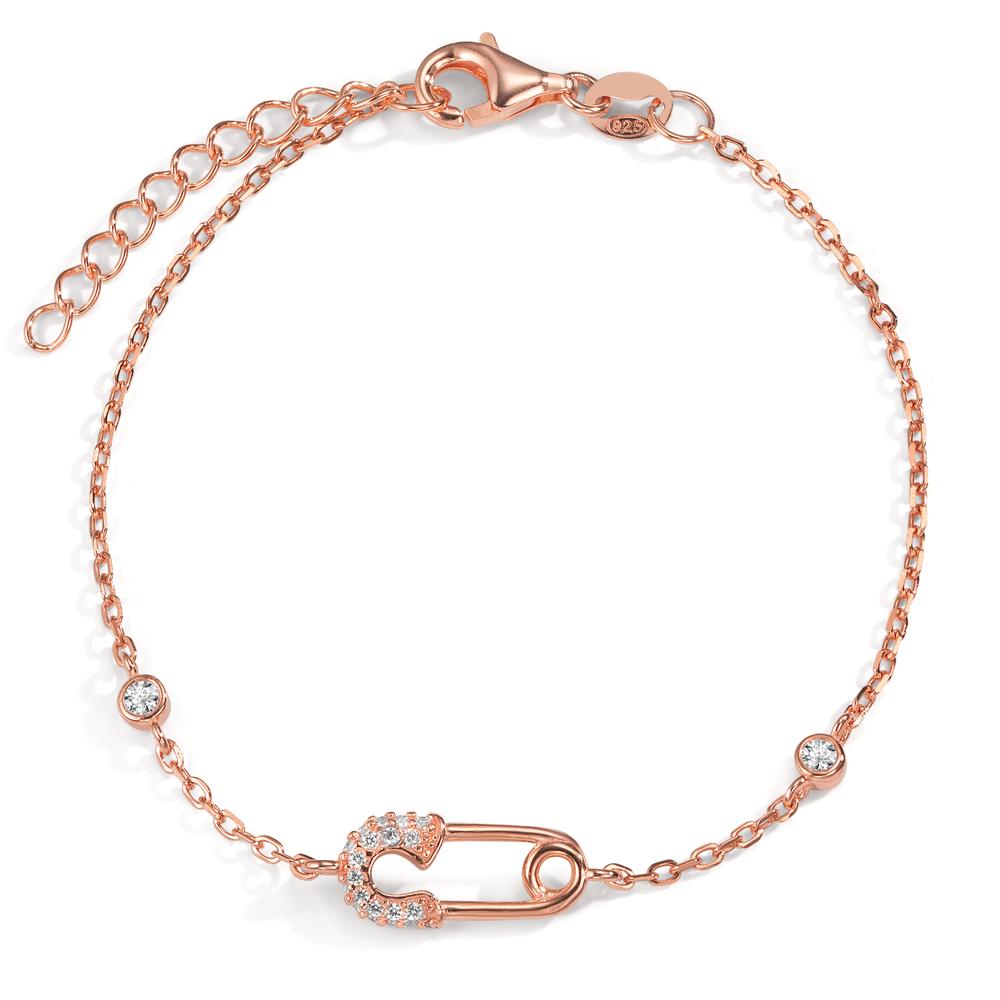 Armband Zilver Zirkonia Rosé Verguld Veiligheidsspeld 16-19 cm