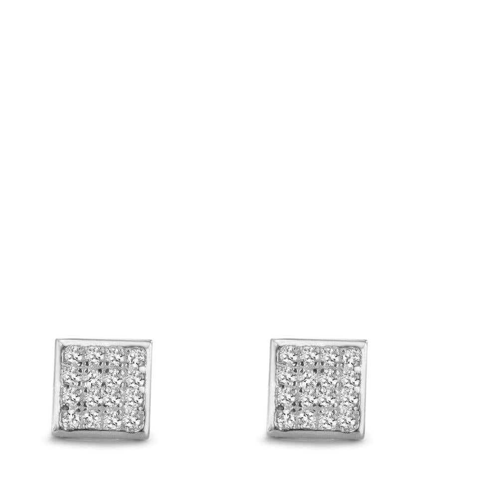 Clous d'oreilles Argent Zircone 32 Pierres Rhodié Ø5 mm