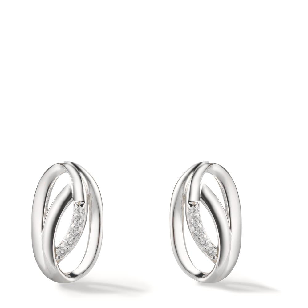 Clous d'oreilles Argent Zircone 10 Pierres Rhodié