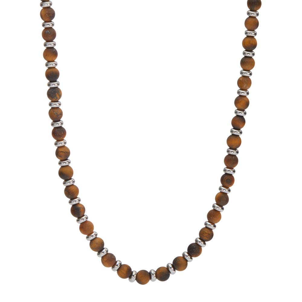 Collier Roestvrijstaal Tijgeroog 50-55 cm Ø4 mm