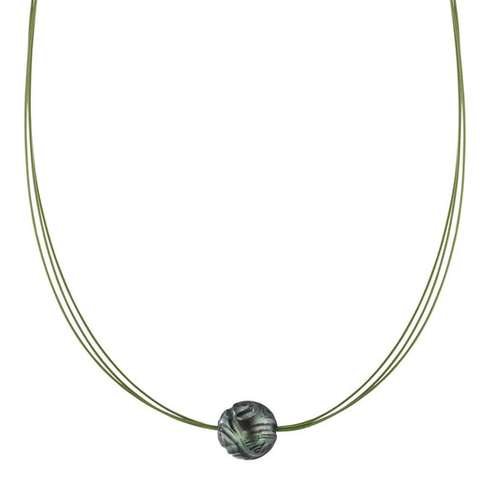 Collier Roestvrijstaal Groen IP-gecoat Tahiti Parel 42 cm