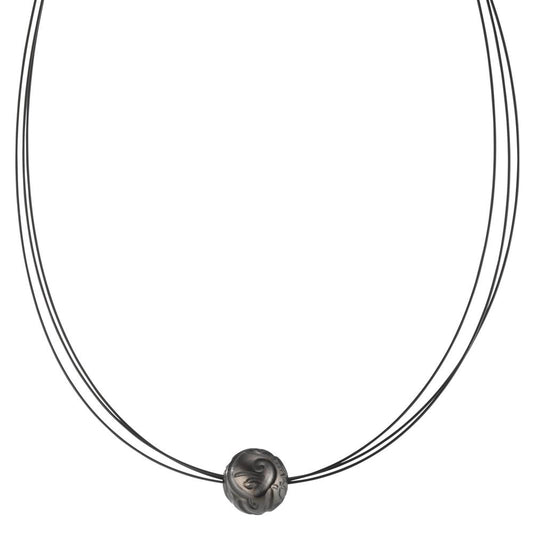 Collier Roestvrijstaal Zwart IP-gecoat Tahiti Parel 42 cm