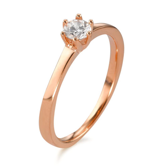 Solitaire ring 375/9 krt roségoud Zirkonia