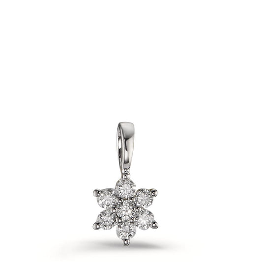 Pendentif Or blanc 18K Diamant 0.14 ct, 7 Pierres, w-si Étoile Ø5 mm