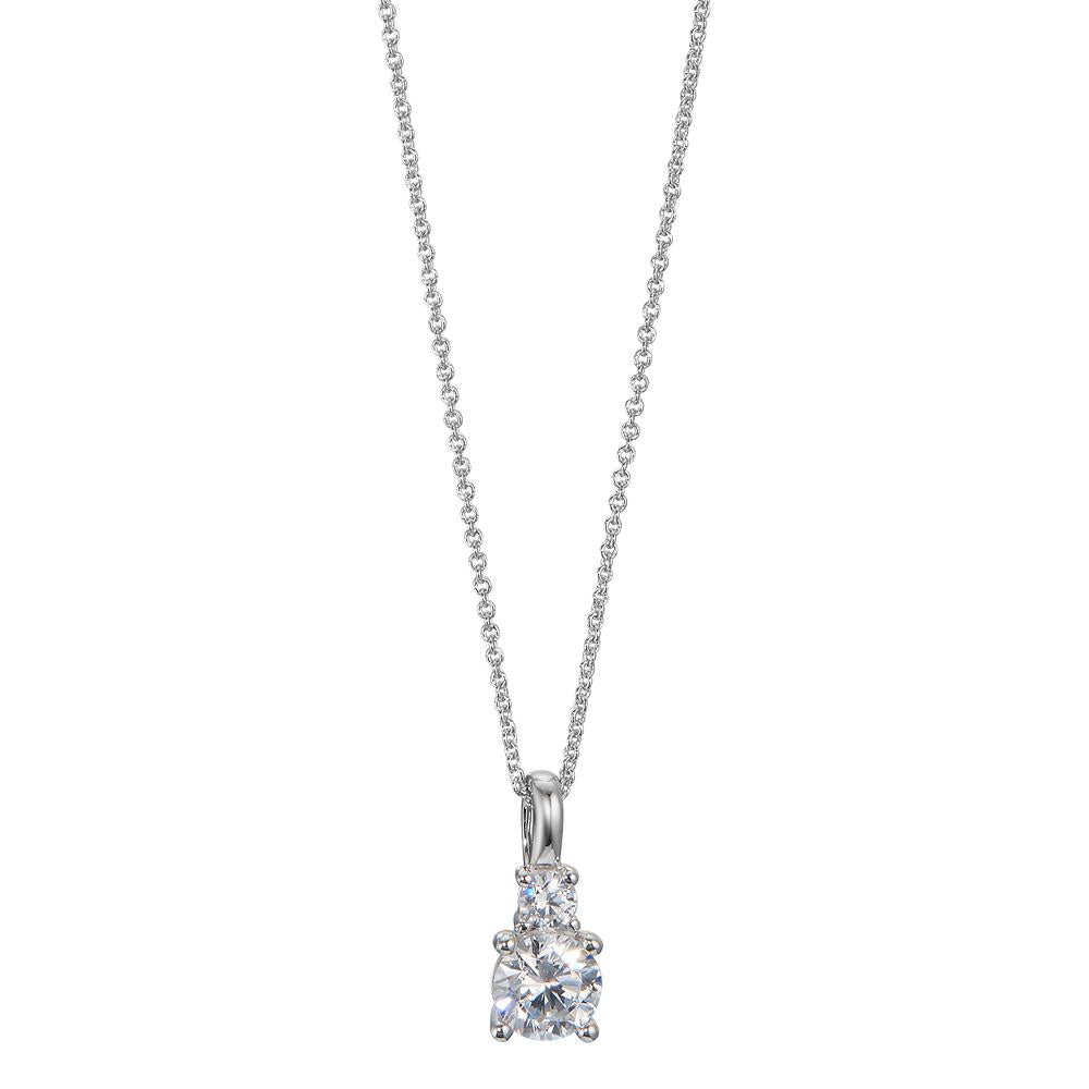 Collier 375/9K witgoud Zirkonia 2 Steen 40-42 cm