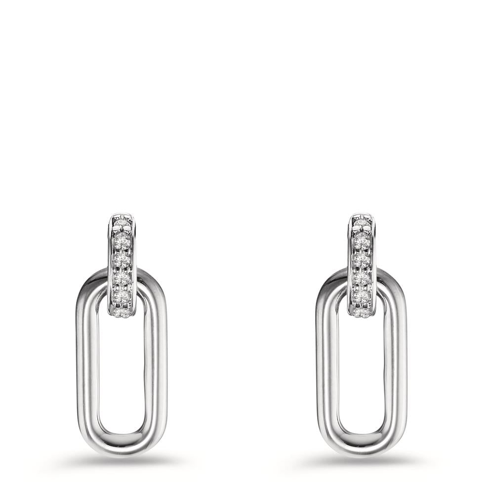 Pendant d'oreilles Or blanc 9K Diamant 0.03 ct, 10 Pierres, w-si