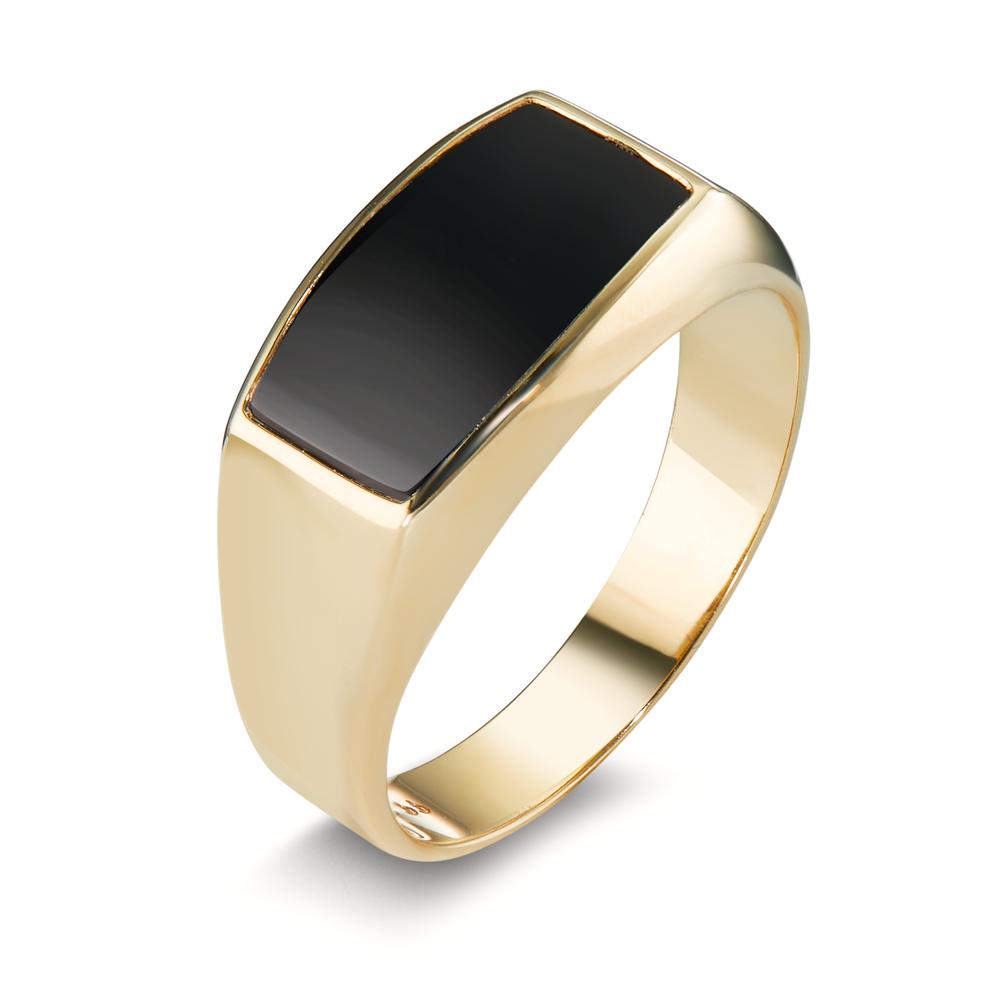 Ring 375/9 krt geel goud Onyx