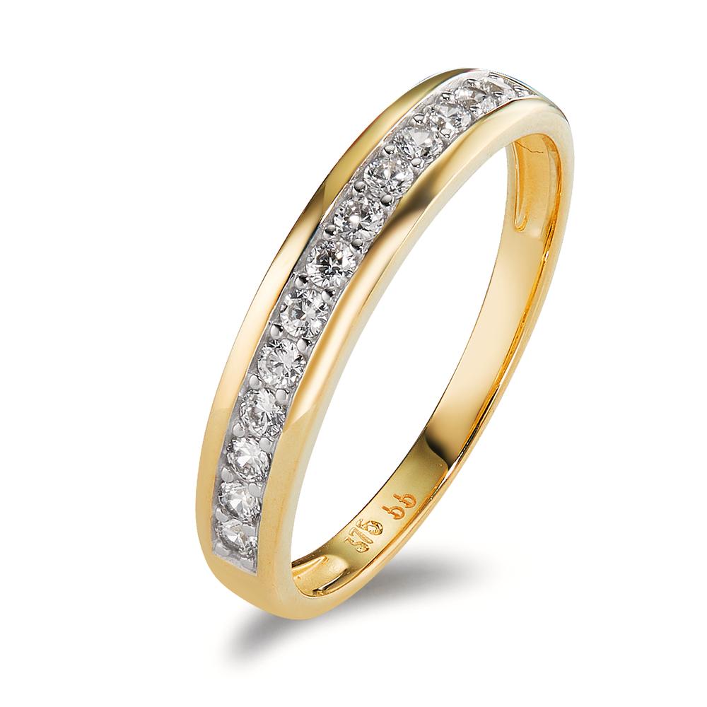 Memory ring 375/9K geel goud Zirkonia 13 Steen