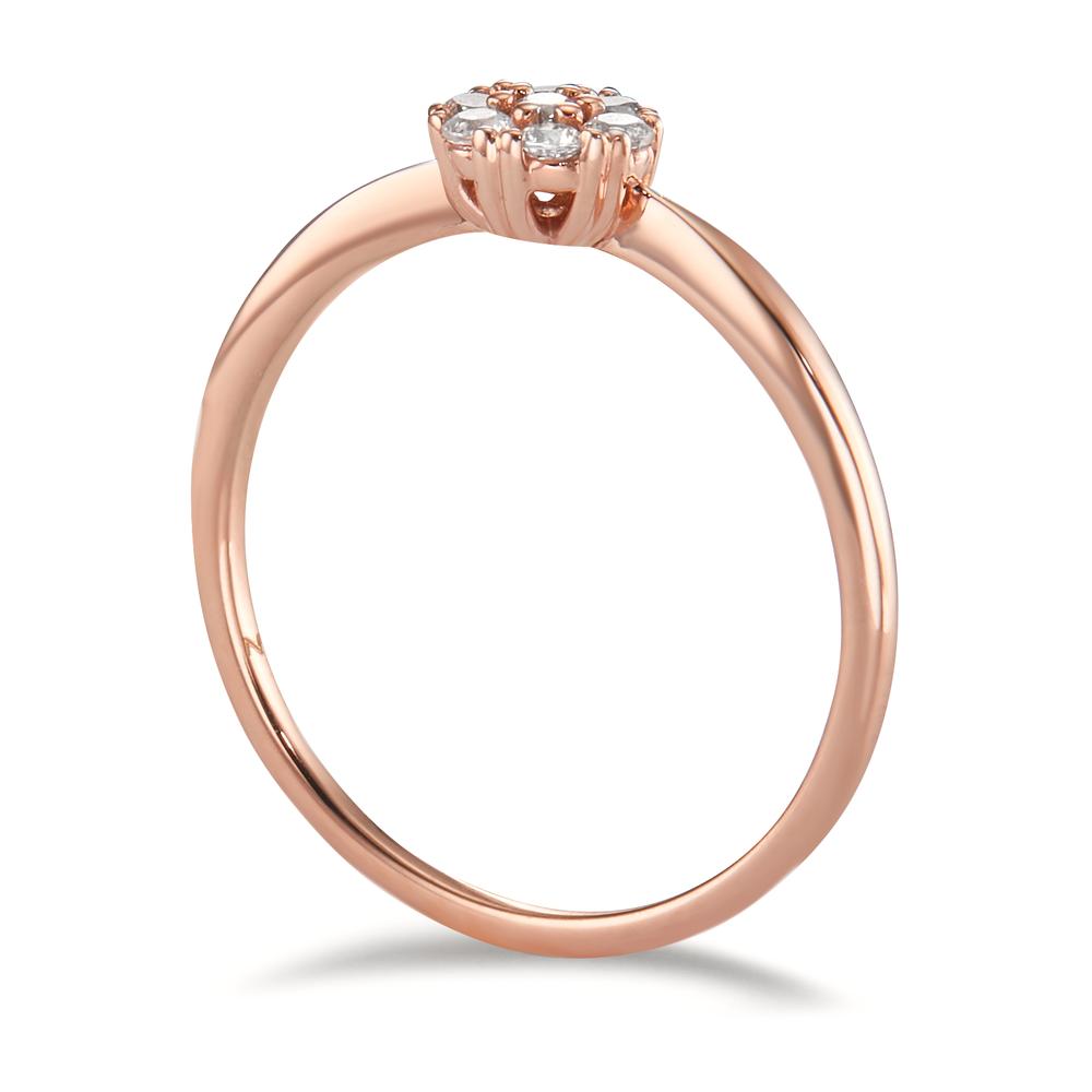 Ring 375/9 krt roségoud Zirkonia 7 Steen Ø5.5 mm