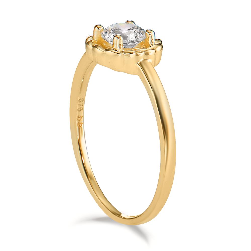 Ring 375/9 krt geel goud Zirkonia Ø7.5 mm