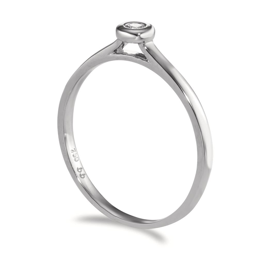 Solitär Ring 750/18 K Weissgold Diamant 0.03 ct, w-si