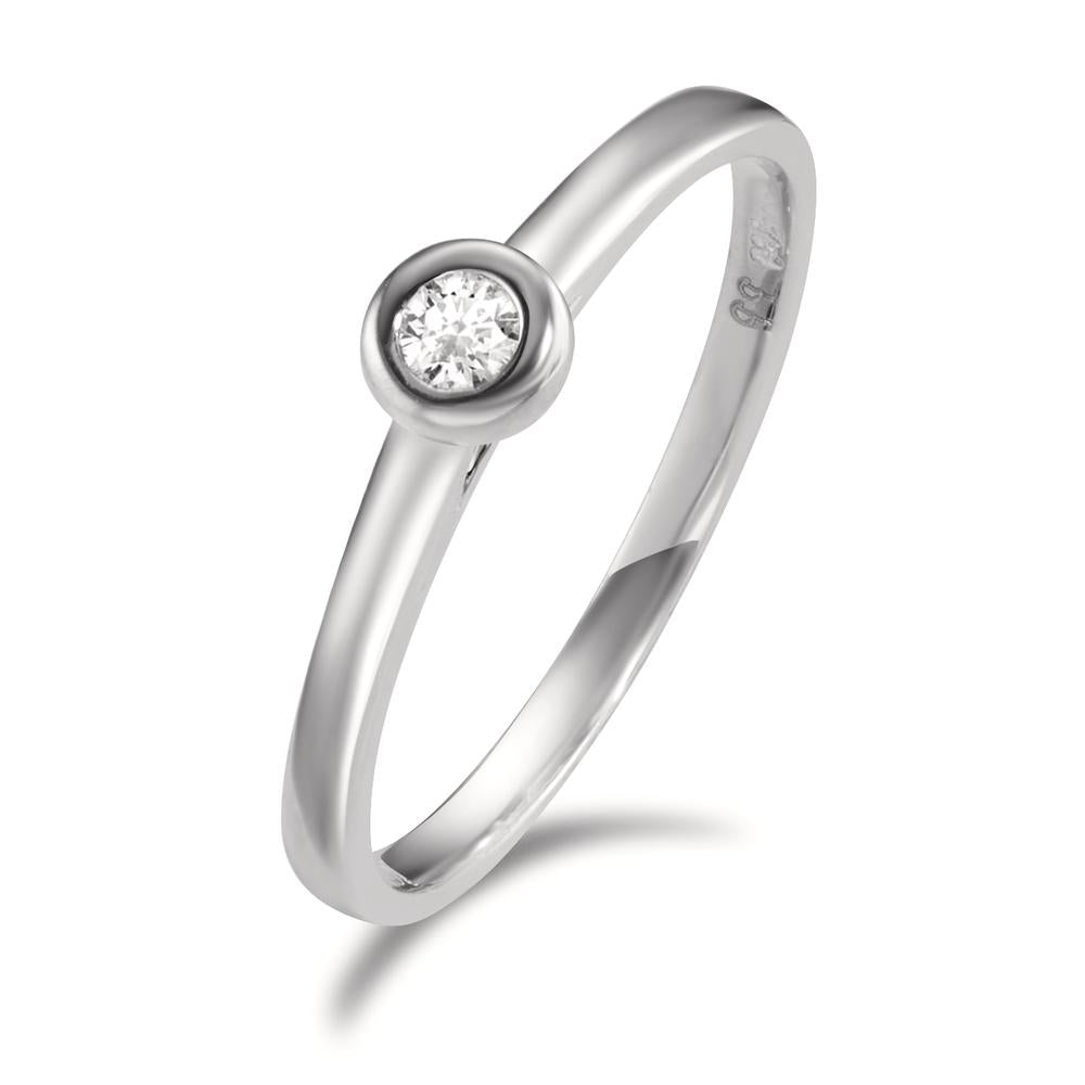 Solitär Ring 750/18 K Weissgold Diamant 0.05 ct, w-si