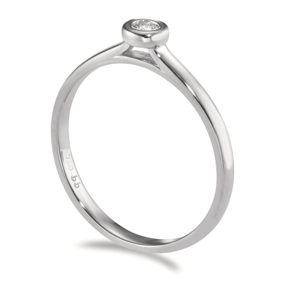 Solitär Ring 750/18 K Weissgold Diamant 0.05 ct, w-si