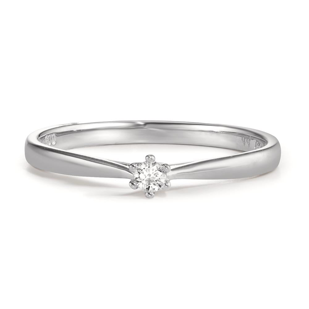 Solitaire ring 750/18K krt witgoud Diamant 0.05 ct, w-si