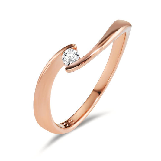 Bague solitaire Or rouge 18K Diamant 0.06 ct, w-si