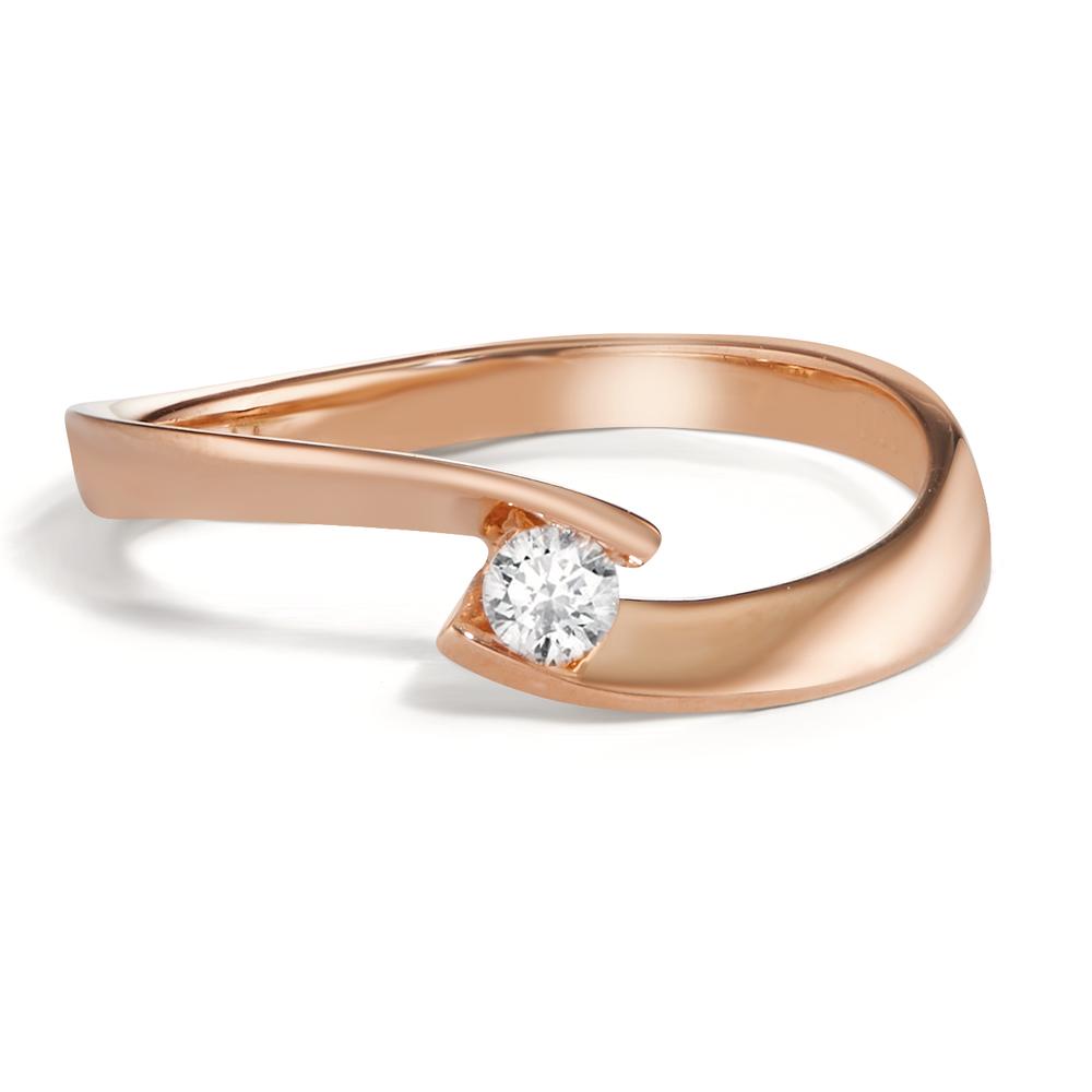 Ring 750/18 krt rood goud Diamant 0.09 ct, w-si