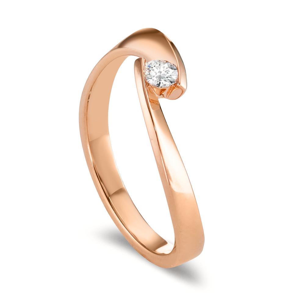 Ring 750/18 krt rood goud Diamant 0.09 ct, w-si