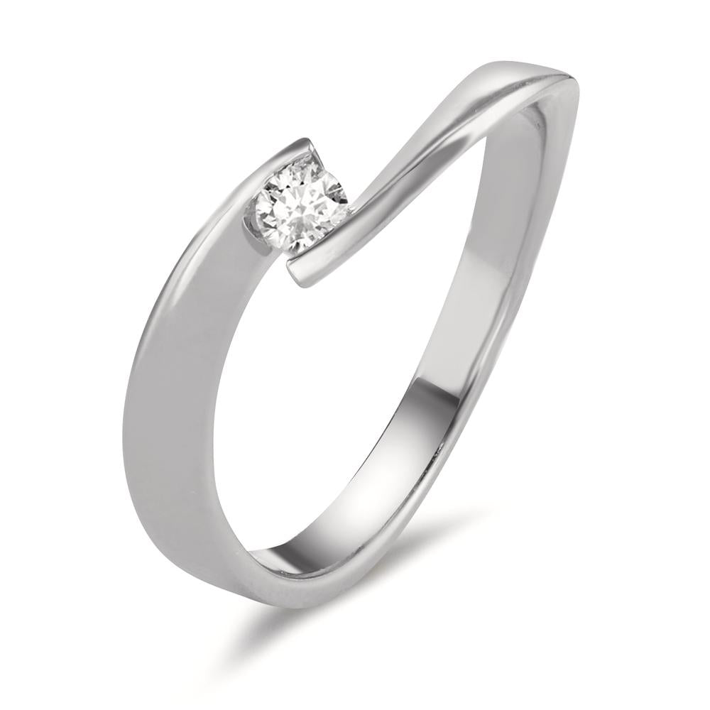 Fingerring 750/18 K Weissgold Diamant 0.13 ct, w-si