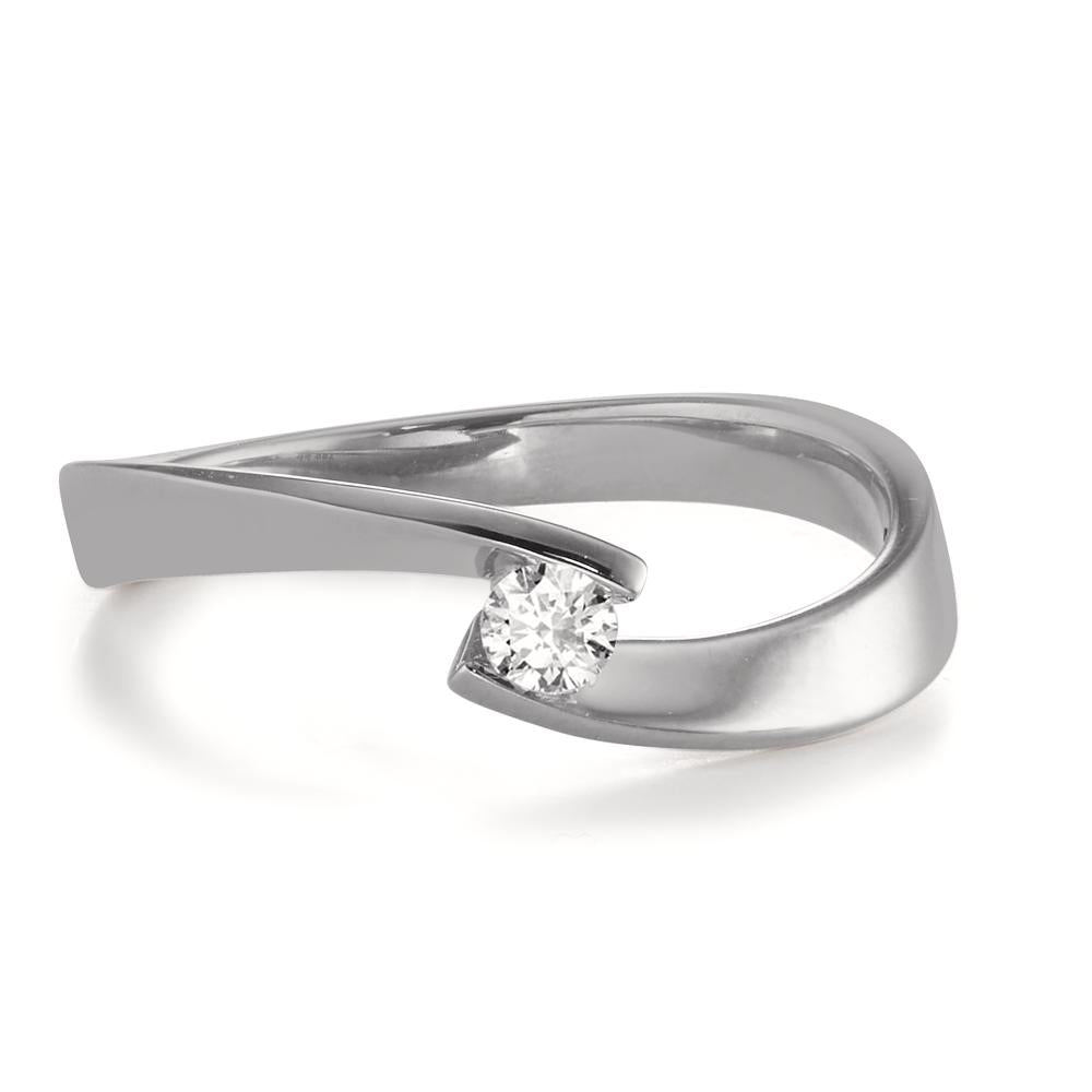 Fingerring 750/18 K Weissgold Diamant 0.13 ct, w-si