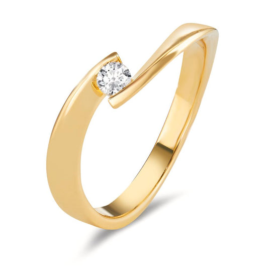 Bague Or jaune 18K Diamant 0.13 ct, w-si