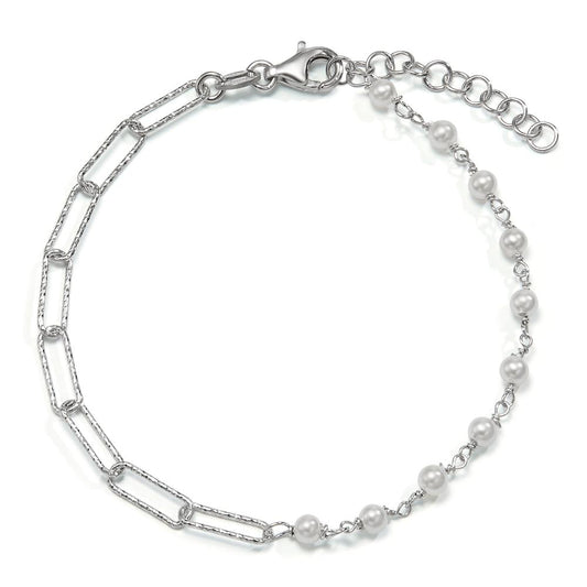 Armband Silber rhodiniert Muschelperle verstellbar