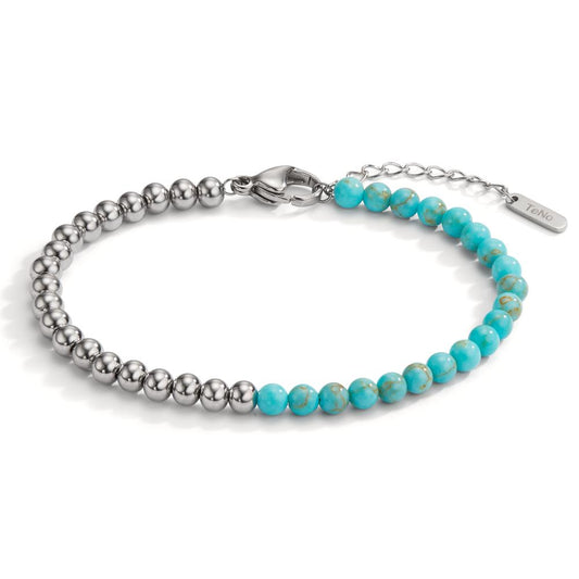 Bracelet Acier inoxydable Turquoise 17.5-19.5 cm Ø4 mm