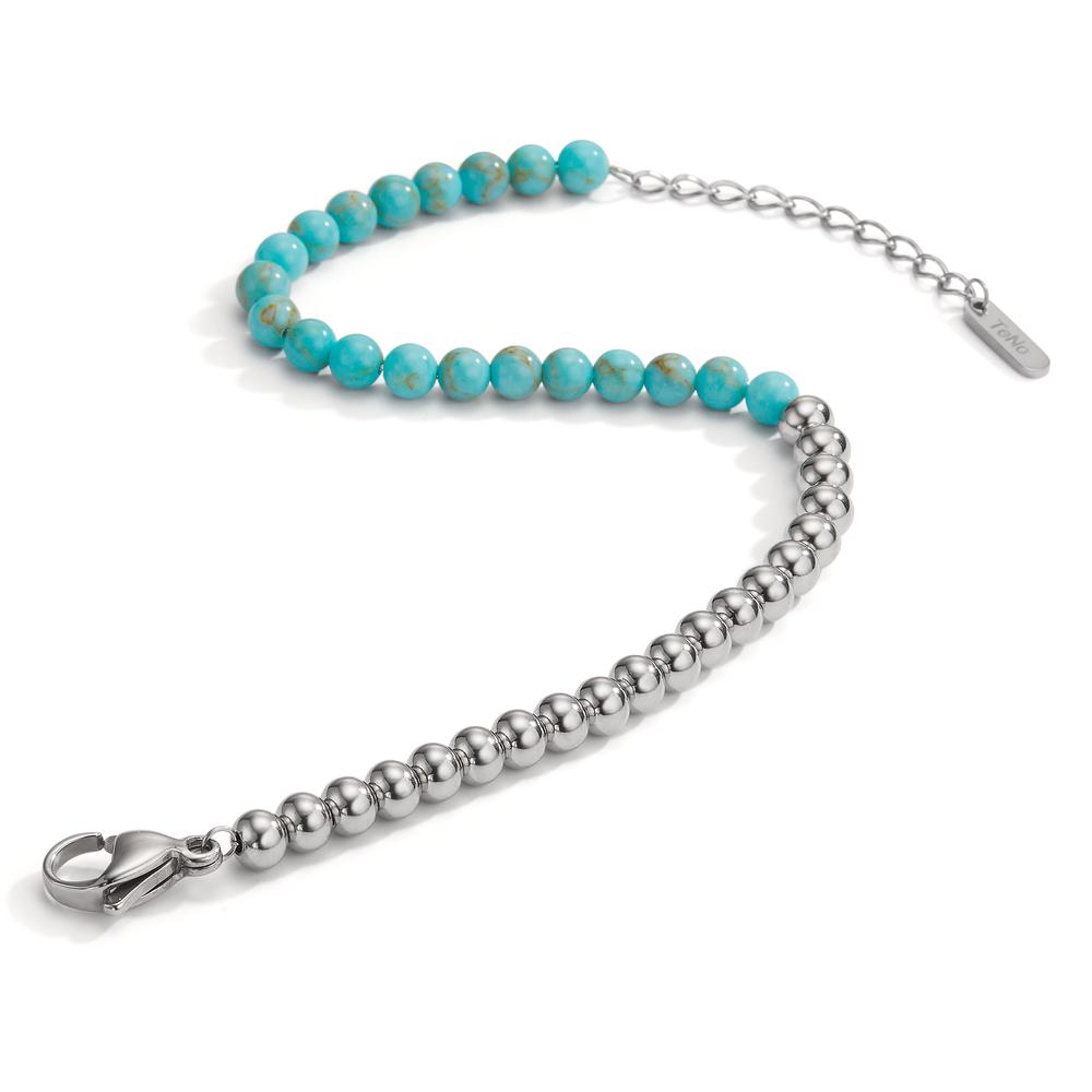 Bracelet Acier inoxydable Turquoise 17.5-19.5 cm Ø4 mm