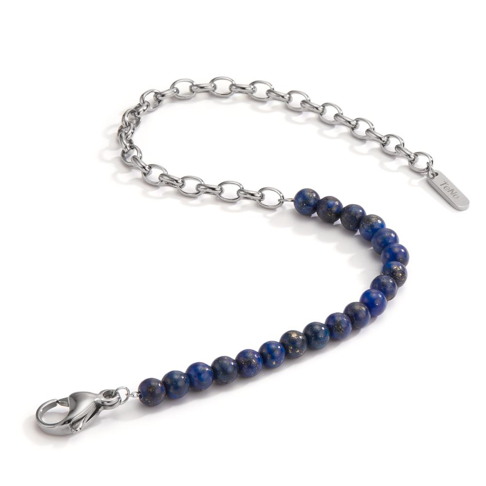 Armband Roestvrijstaal Lapis Lazuli 17.5-19.5 cm Ø4 mm