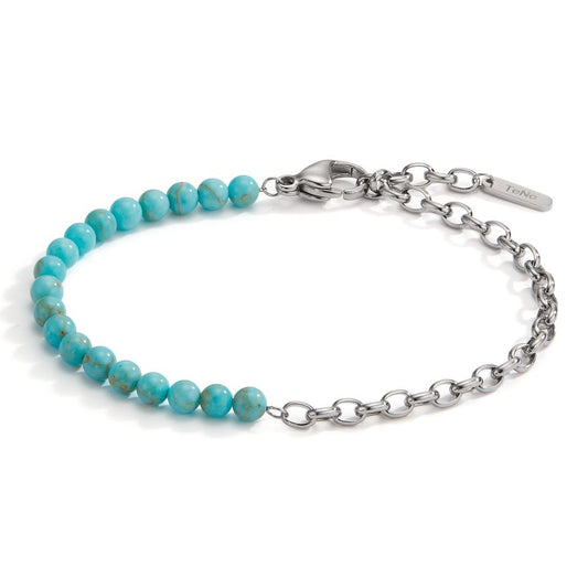 Bracelet Acier inoxydable Turquoise 17.5-19.5 cm Ø4 mm