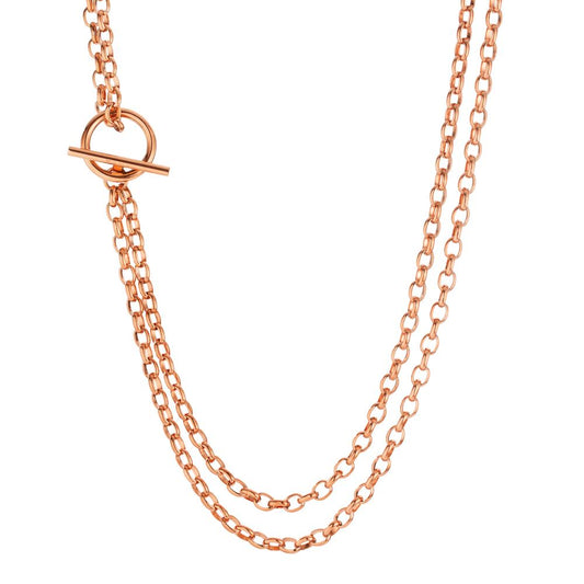 Collier Roestvrijstaal Rosé IP-gecoat 45 cm