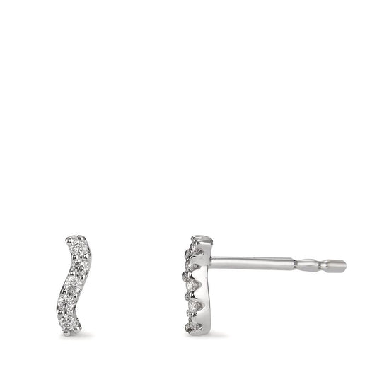 Clous d'oreilles Or blanc 18K Diamant 0.05 ct, 10 Pierres, w-pi1