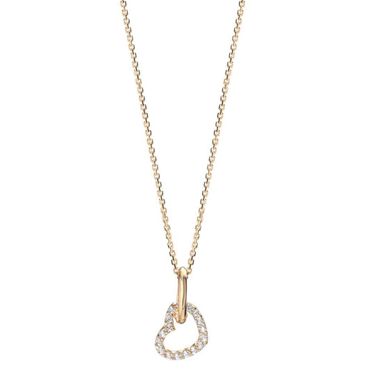 Collier 585/14K geel goud Zirkonia Hart 42-45 cm