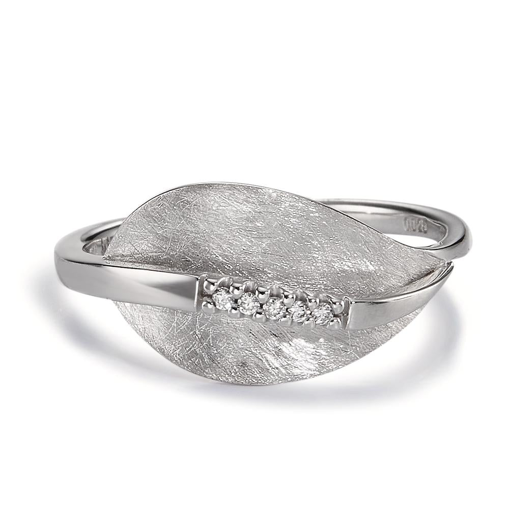 Ring 750/18K krt witgoud Diamant 0.025 ct, 5 Steen, w-si Laken