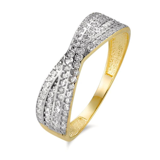 Bague Or jaune 9K Zircone Bicolore