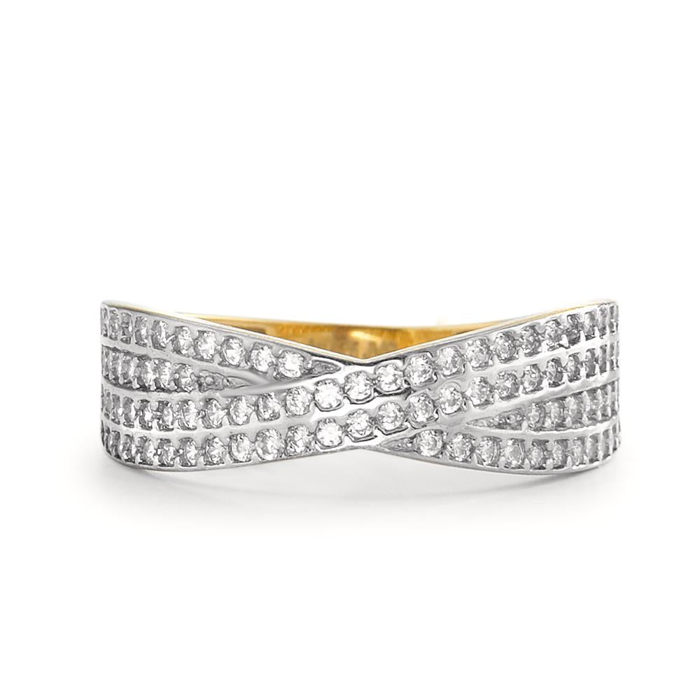 Fingerring 375/9 K Gelbgold Zirkonia bicolor