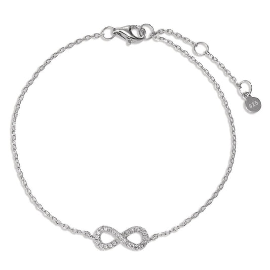 Armband Silber Zirkonia rhodiniert Infinity verstellbar