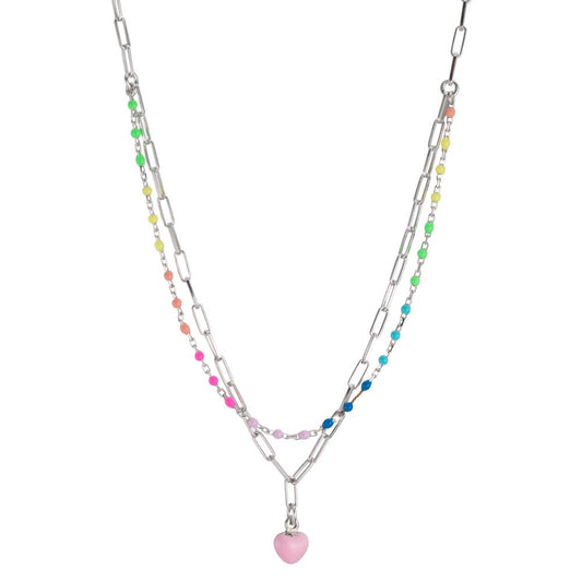 Collier Argent Rhodié Coeur 41-46 cm