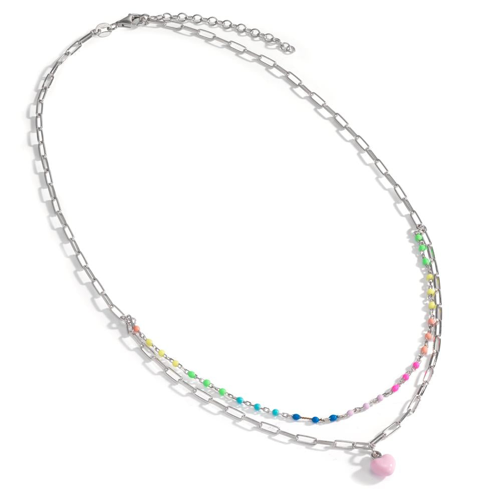 Collier Argent Rhodié Coeur 41-46 cm