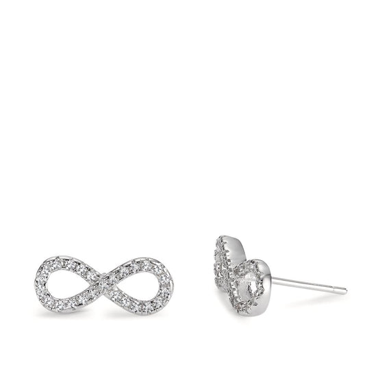 Clous d'oreilles Argent Zircone Rhodié Infini