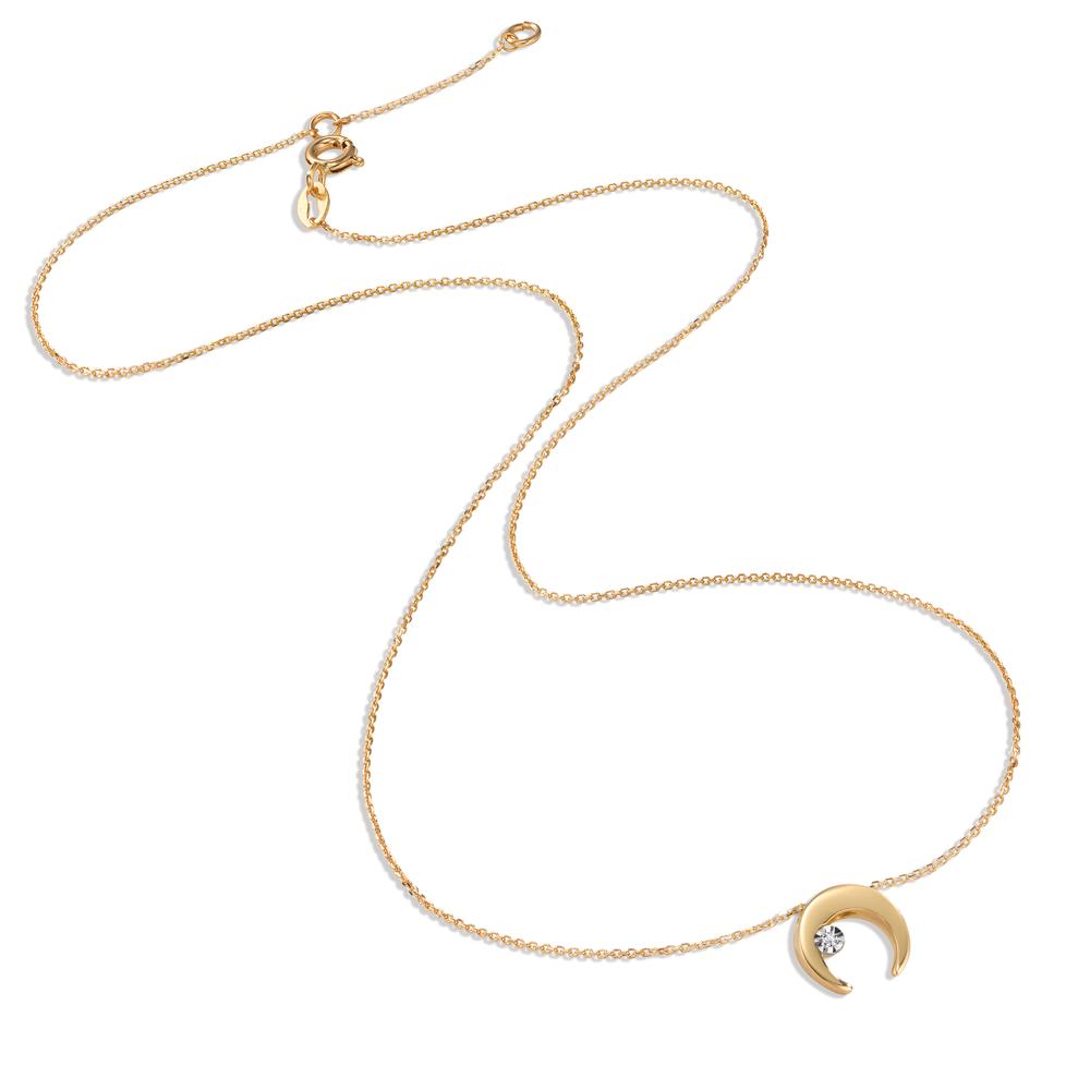 Collier 750/18K geel goud Diamant 0.005 ct, w-si Maan 40-42 cm Ø8.5 mm