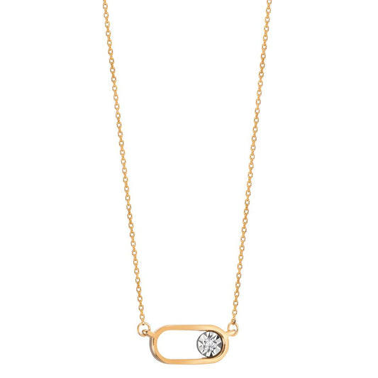 Collier 750/18K geel goud Diamant 0.015 ct, w-si 40 cm