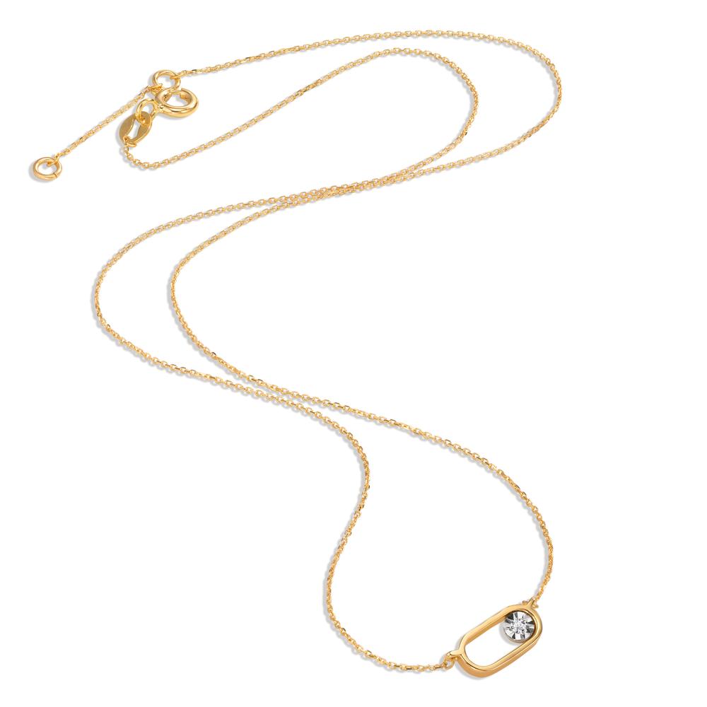 Collier 750/18K geel goud Diamant 0.015 ct, w-si 40 cm