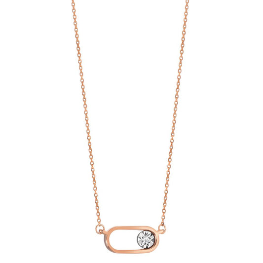 Collier 750/18K rood goud Diamant 0.015 ct, w-si 40-42 cm